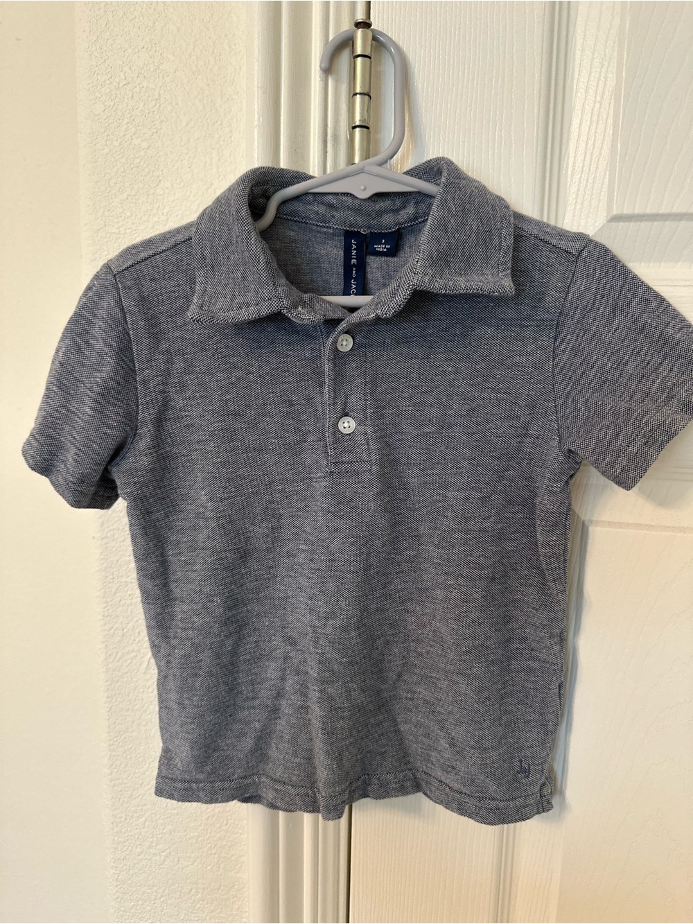 Janie and Jack Heathered Gray Short-Sleeve Polo